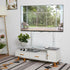 White Adjustable Free Standing TV Stand with Cable Management for TVs Size 32-100inch