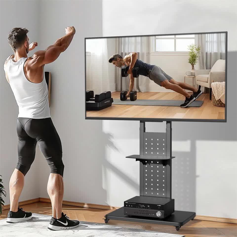 Heavy-Duty Rolling TV Cart Stand with Wheels for 32