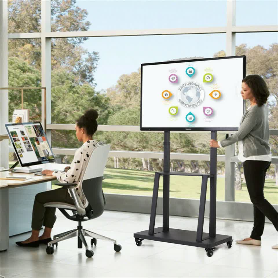 Floor Tv Mount Stand Bracket Rolling For 32