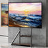2 Tiers Black Shelves Heavy Duty Universal Tv Floor Stand For 32-75 Inches
