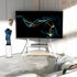 White Heavy Duty TV Floor Stand with 2-Tier Shelves for 65-100 Inch Large Screens