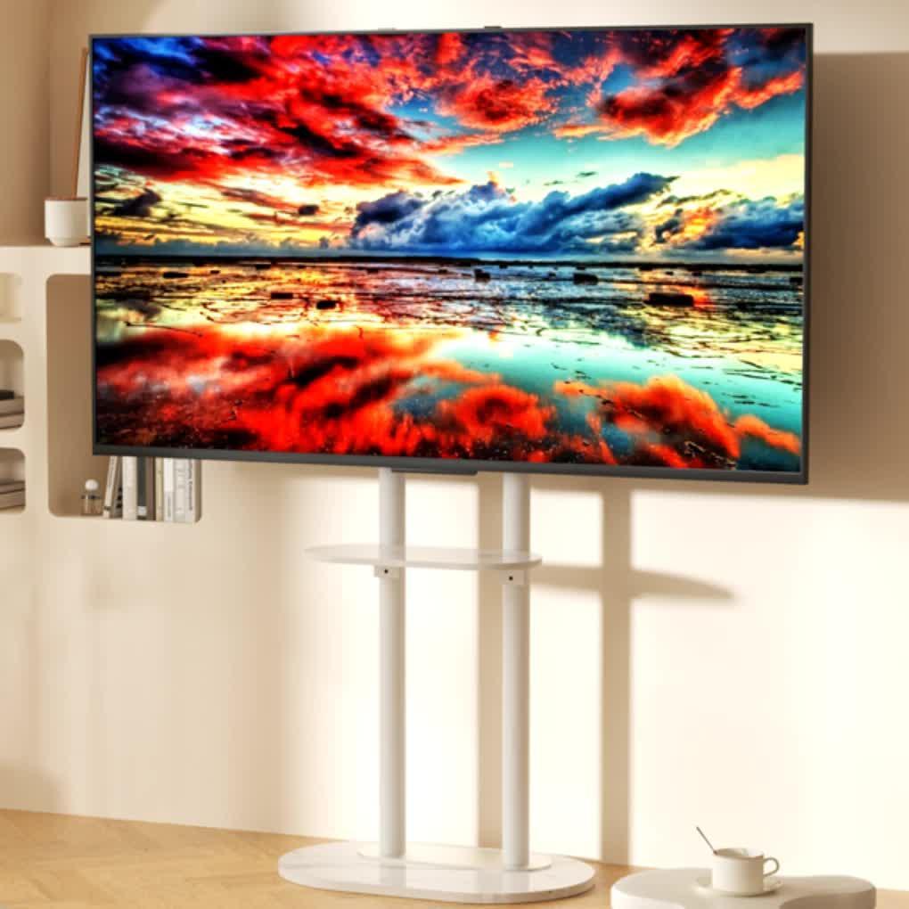 Minimalist Marble Textured Floor Tv Stand 32