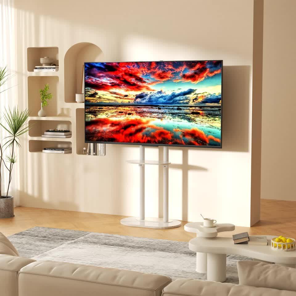 Minimalist Marble Textured Floor Tv Stand 32