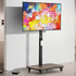 37-75 Inch Electric Height Adjustable Rolling TV Stand - Motorized Floor Mount with Remote Control, Shelf & Lockable Wheels