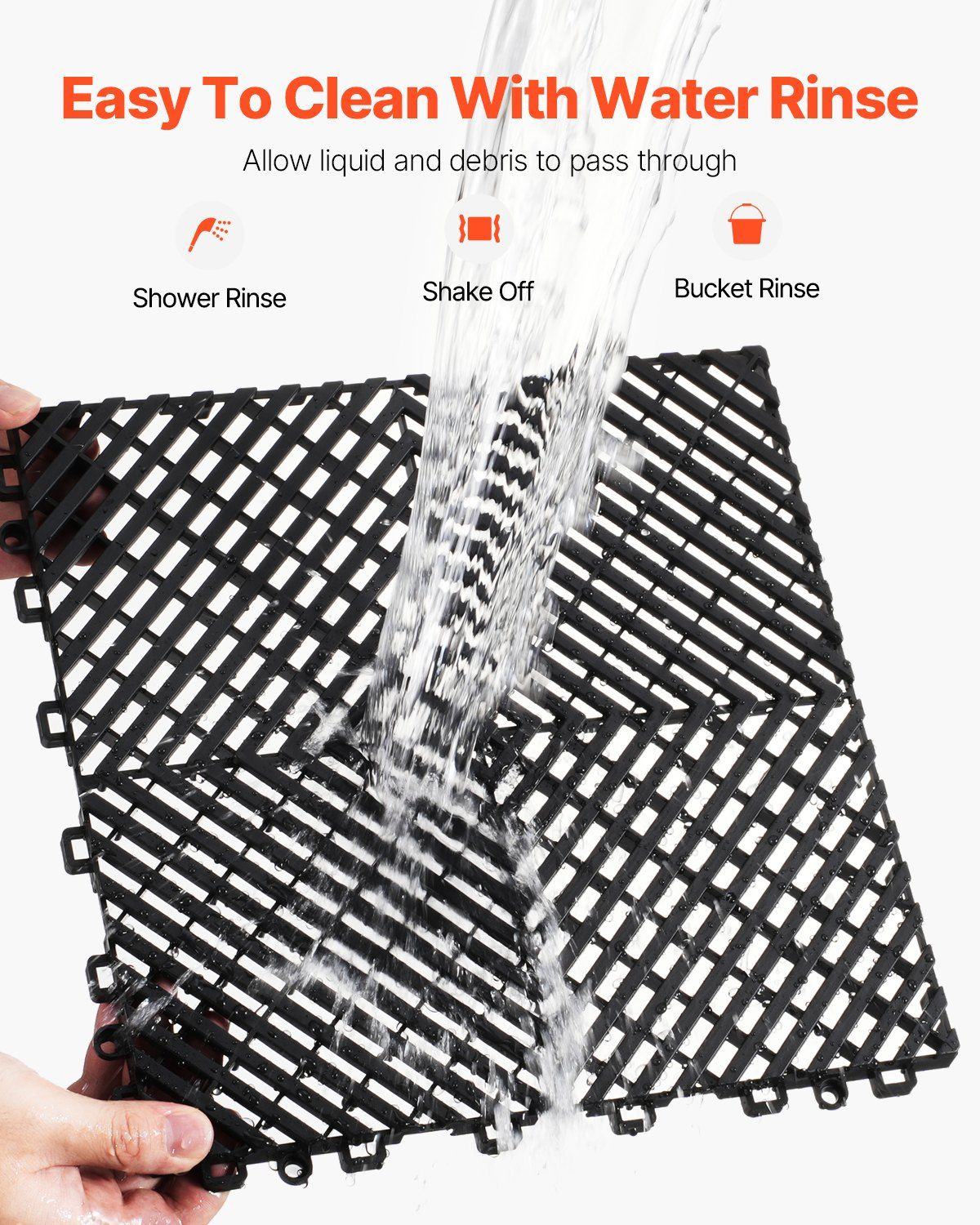 Interlocking Drainage Mat, 31 x 31 cm Modular Interlocking Cushion, 24 Pcs Splicing Drainage Mats, for Garage, Garden
