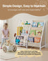 3-Tier Kids Bookshelf & Toy Storage Organizer with Sling Book Rack and Storage Bag For Toddler, Kids Room, Playroom, Kindergarten, Nursery