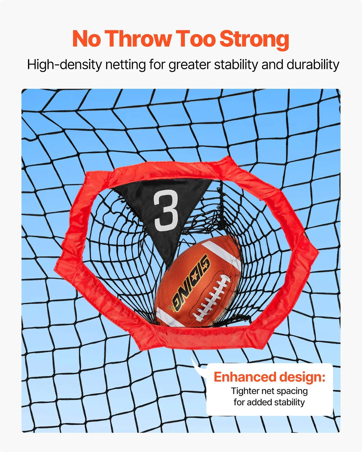 2133.6 x 2133.6mm Football Trainer Throwing Net, Training Throwing Target Practice Net with 5 Target Pockets