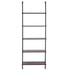 Ladder Shelf, 5-Tier Bookshelf 24x11.8in, Open Wall-Mounted Ladder Shelf with Metal Frame,Storage Rack Sundries Holder for Kitchen Bedroom Bathroom Living Room, Black