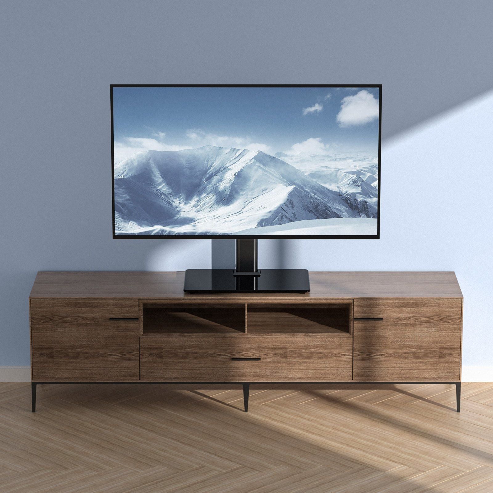 TV Stand Mount, Swivel Universal TV Stand for 32 to 55 inch TVs, Living Room