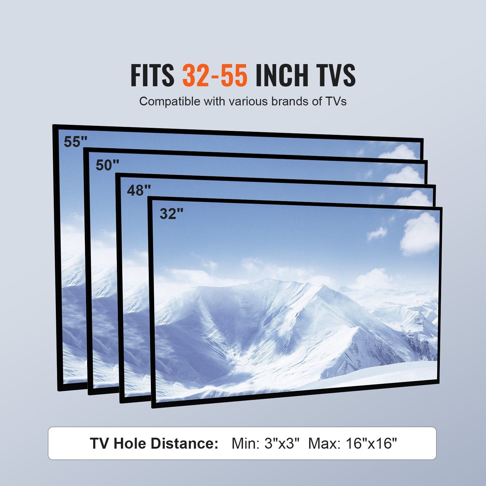 TV Stand Mount, Swivel Universal TV Stand for 32 to 55 inch TVs, Living Room