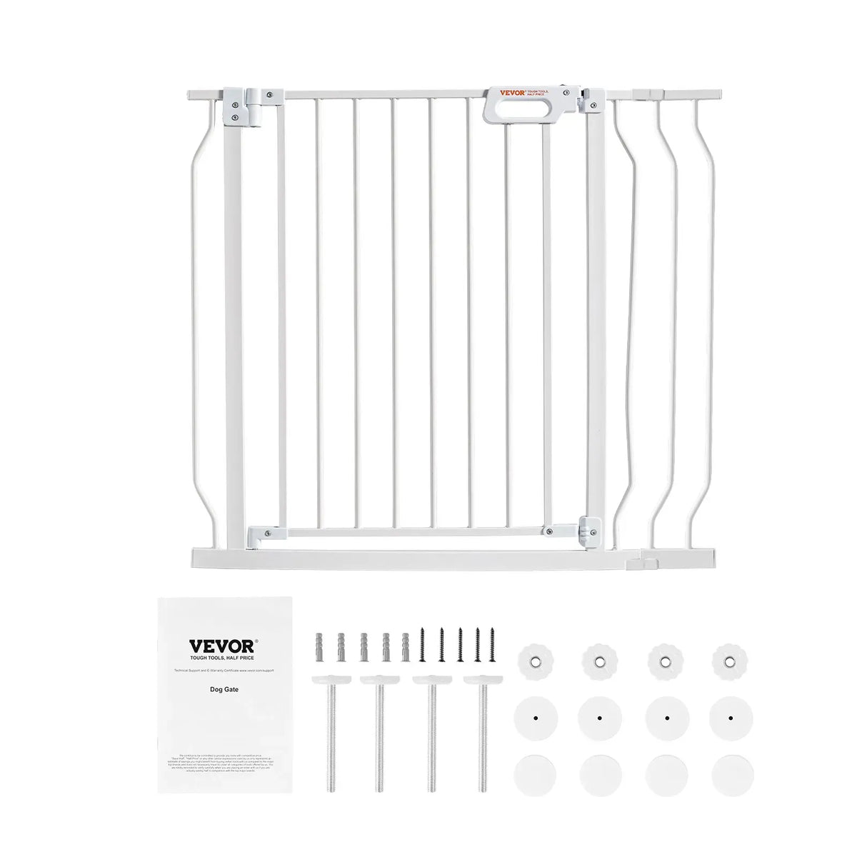 Baby Gate, 749-990 mm Extra Wide, 762 mm High, Dog Gate for Stairs Doorways and House, White