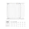 Baby Gate, 749-990 mm Extra Wide, 762 mm High, Dog Gate for Stairs Doorways and House, White