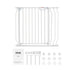 Baby Gate, 749-990 mm Extra Wide, 762 mm High, Dog Gate for Stairs Doorways and House, White