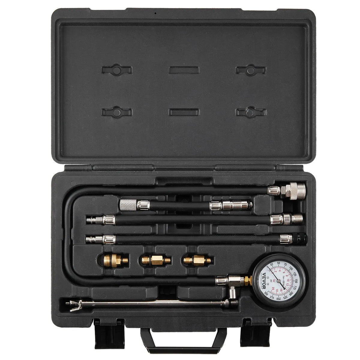 Compression Tester Adapter Kit, 9 Pcs Automotive Engine Cylinder Leak Down Compression Test