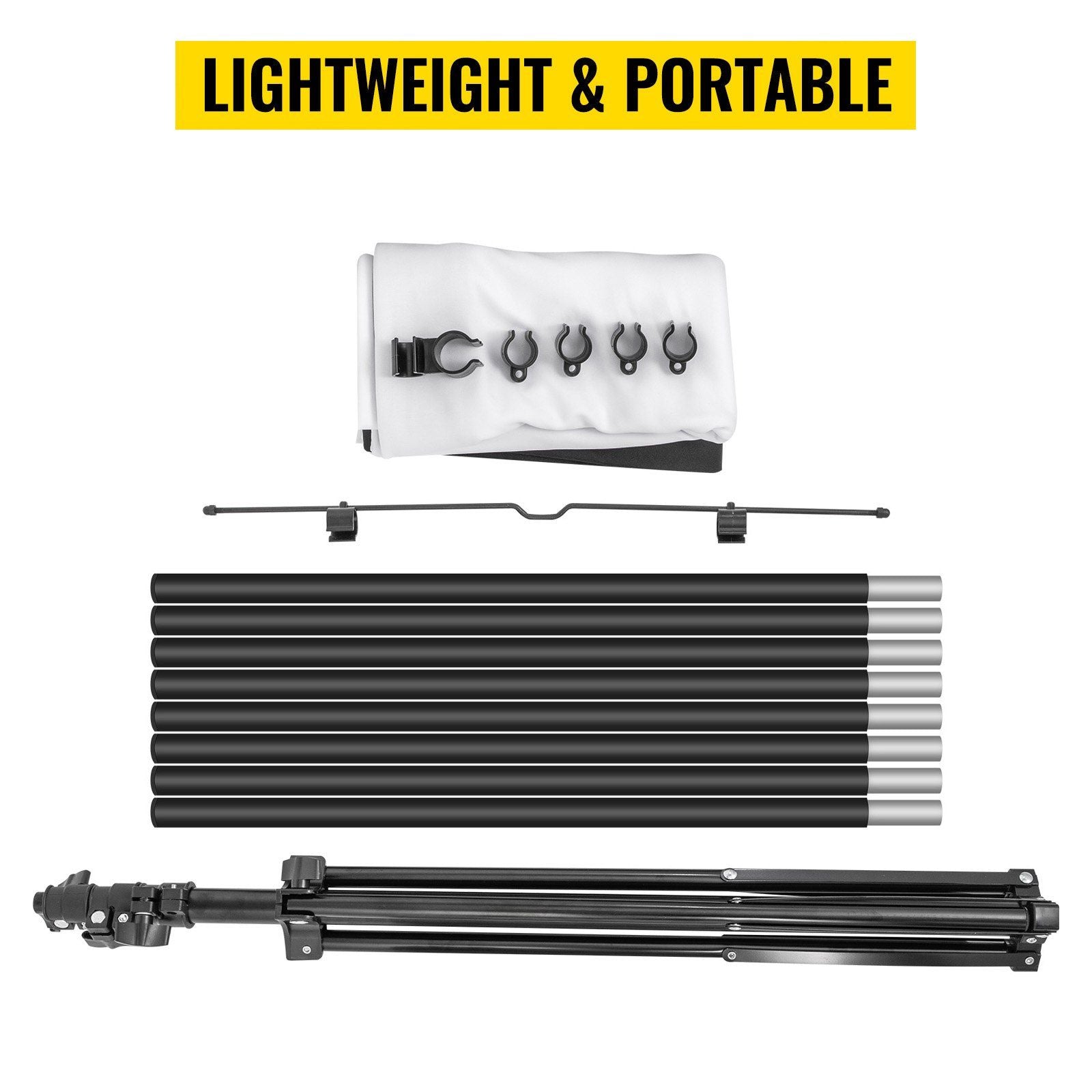 Tripod Projector Screen with Stand 70 inch 16:9 4K HD Projection Screen Stand Wrinkle-Free Height Adjustable Portable
