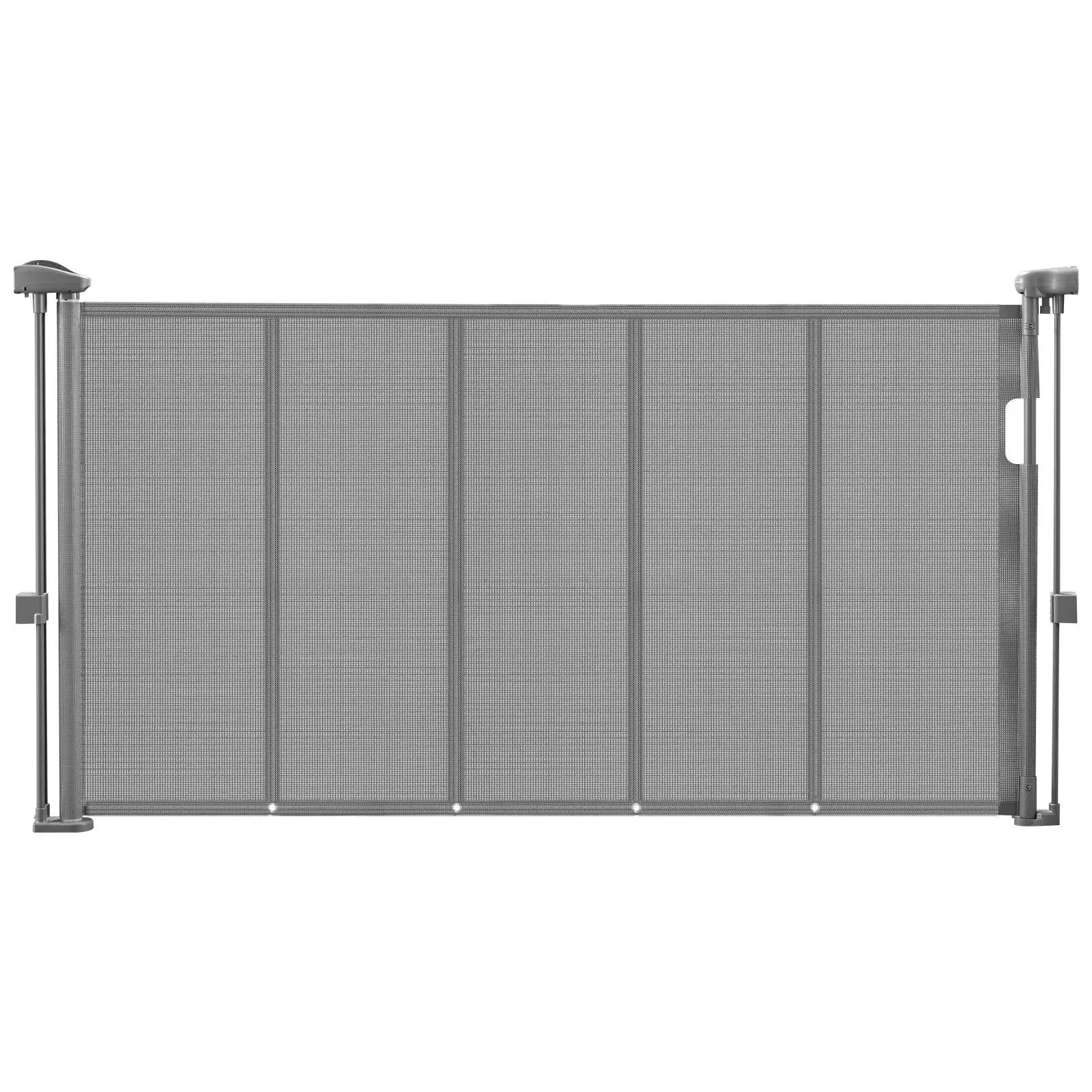 Retractable Baby Gate, 870 mm Tall, Extends up to 1400 mm Wide, Mesh Material, Doorways, Hallways, Playrooms, Gray