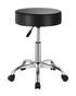 Leather Rolling Stool with Wheels, 360ï¿½ Swivel Height-Adjustable Round Seat with Thick Cushion, Work Stool for Tattoo, SPA, Salon, Office, Home & Bar, Black