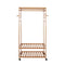 XXL Wooden Clothes Rail Coat Rack with Wheels – Open Wardrobe Organizer