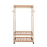 XXL Wooden Clothes Rail Coat Rack with Wheels – Open Wardrobe Organizer