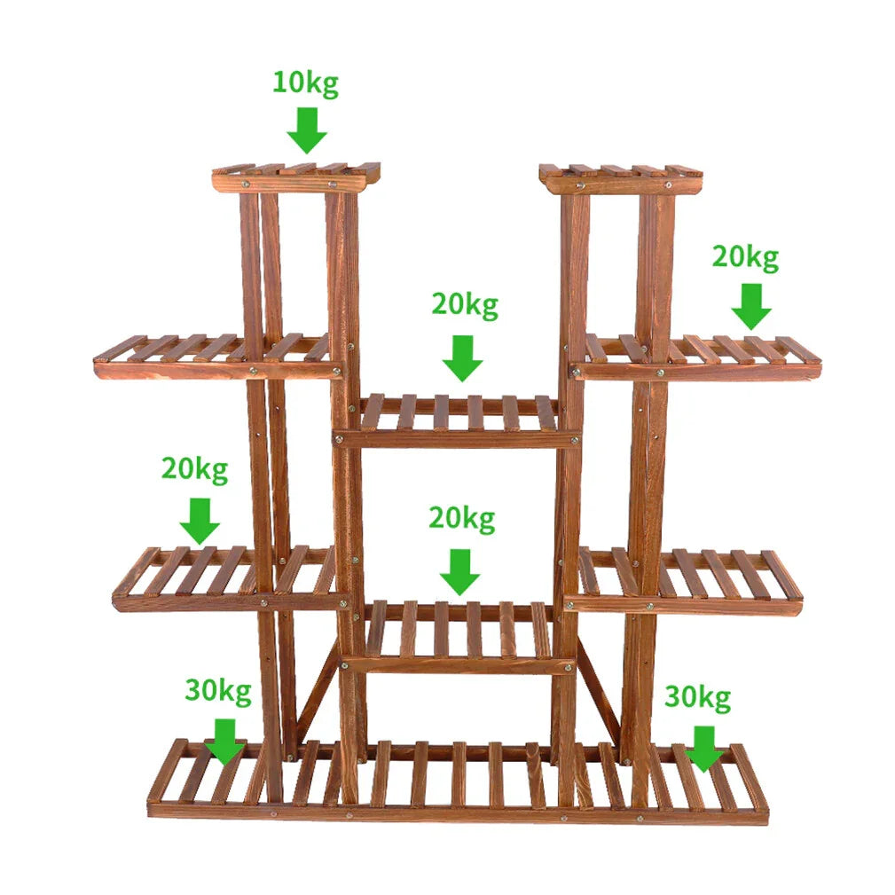 Large Wood Plant Stand Shelf