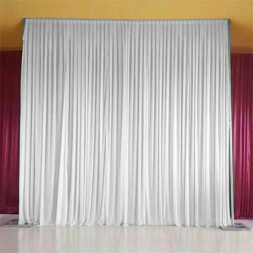 3mx6m 10ft Silk White Backdrop Drapes Curtain Wedding Ceremony Party Home Window Decor