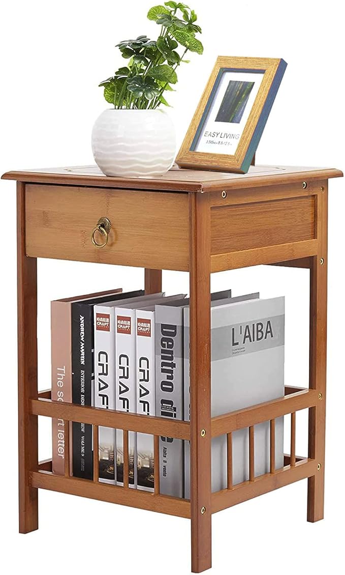 Classic Bedside Table Drawer Side Table Living Room Coffee Tea End Table