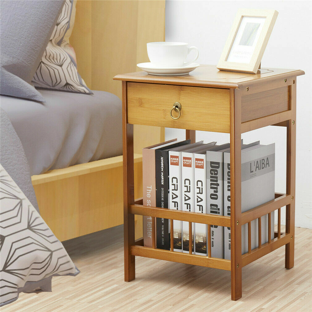 Classic Bedside Table Drawer Side Table Living Room Coffee Tea End Table