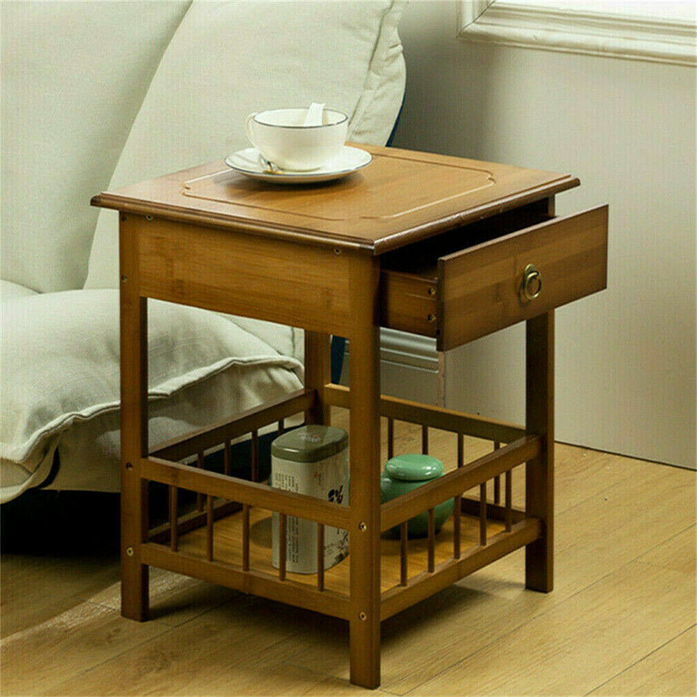 Classic Bedside Table Drawer Side Table Living Room Coffee Tea End Table
