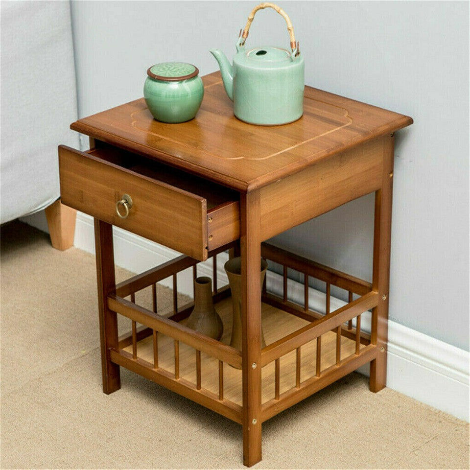 Classic Bedside Table Drawer Side Table Living Room Coffee Tea End Table