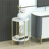 Marble Sofa Side End Table/Coffee Table with Shelf & Gold Iron Legs