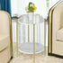 Marble Sofa Side End Table/Coffee Table with Shelf & Gold Iron Legs