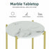 Marble Sofa Side End Table/Coffee Table with Shelf & Gold Iron Legs
