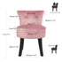 Pink Round Vanity Stool with Padded Seat and Backrest