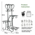 4-Tier Heavy Duty Plant Potted Stand Flower Planters Display Rack Outdoor Indoor