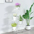 White Practical Plant Stand Wrought Iron Flower Pot Holder Corner Plant Shelf Organize