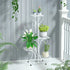 White Practical Plant Stand Wrought Iron Flower Pot Holder Corner Plant Shelf Organize
