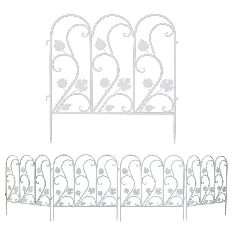 5PCS Decorative Garden Fence Folding Patio Fences Rustproof 59.5x62cm Landscape