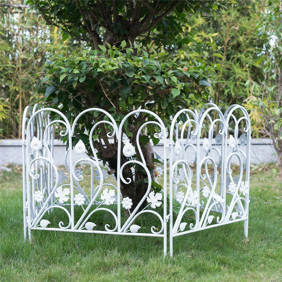 5PCS Decorative Garden Fence Folding Patio Fences Rustproof 59.5x62cm Landscape