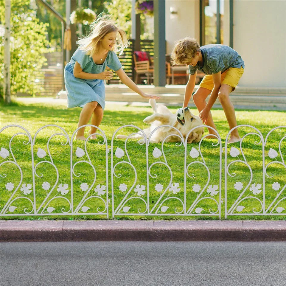 5PCS Decorative Garden Fence Folding Patio Fences Rustproof 59.5x62cm Landscape