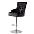 Luxury Black Velvet Swivel Bar Stool With Lion Knocker & Cross Stitch High Back