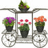 6 Tiers Garden Cart Stand & Flower Pot Plant Holder Display Rack Parisian Style