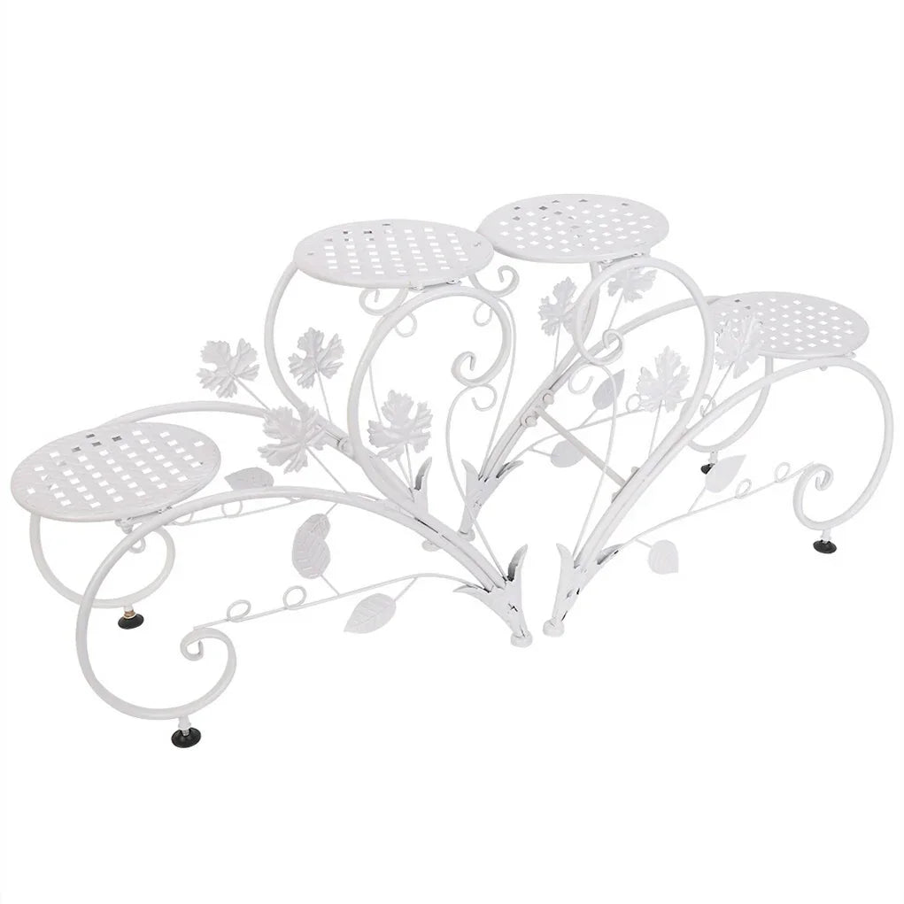 Outdoor Indoor Metal Flower Pots Planter Plant Stands Garden Shelf Racks