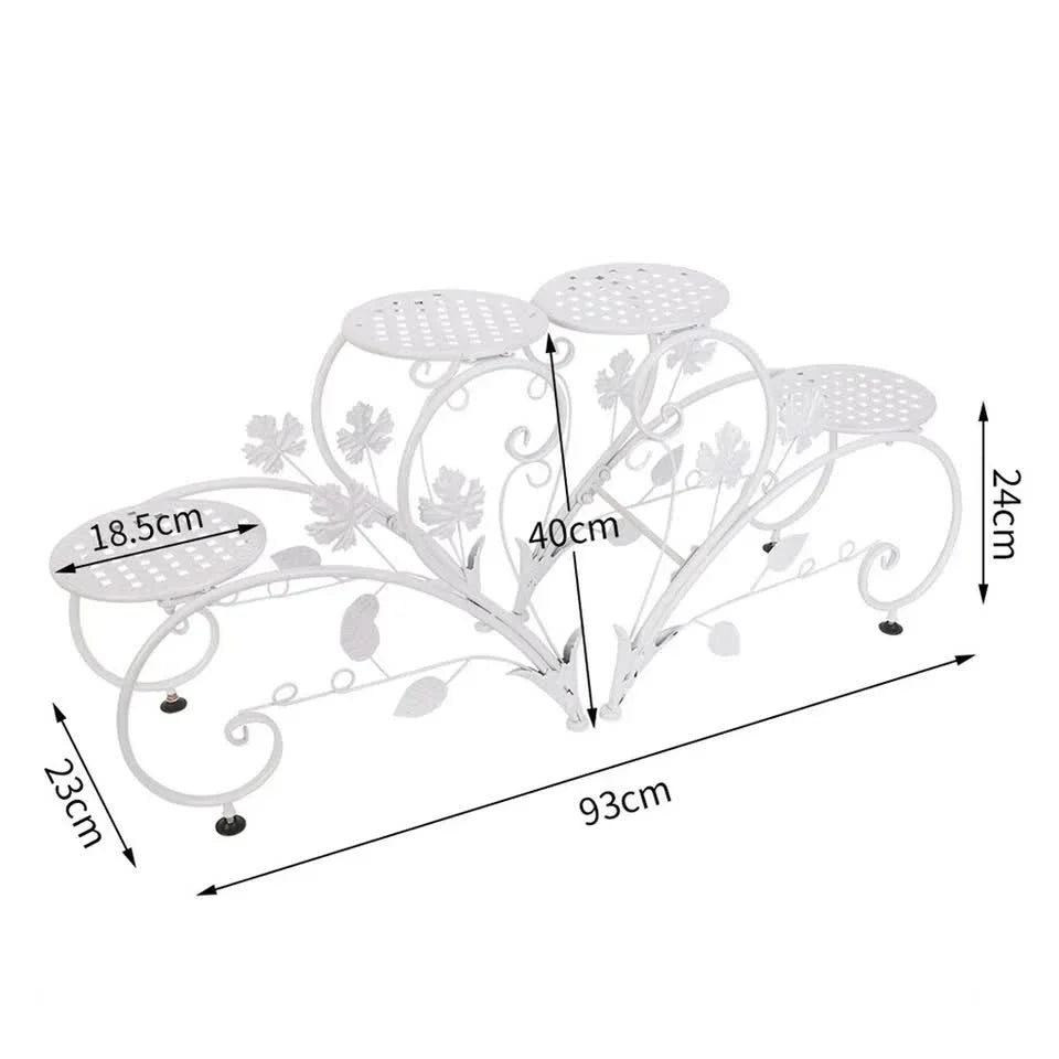 Outdoor Indoor Metal Flower Pots Planter Plant Stands Garden Shelf Racks