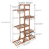 Fin Xxl Carbonized Wood Plant Stand 11 Pots Bonsai Display Shelf Flower Rack Corner