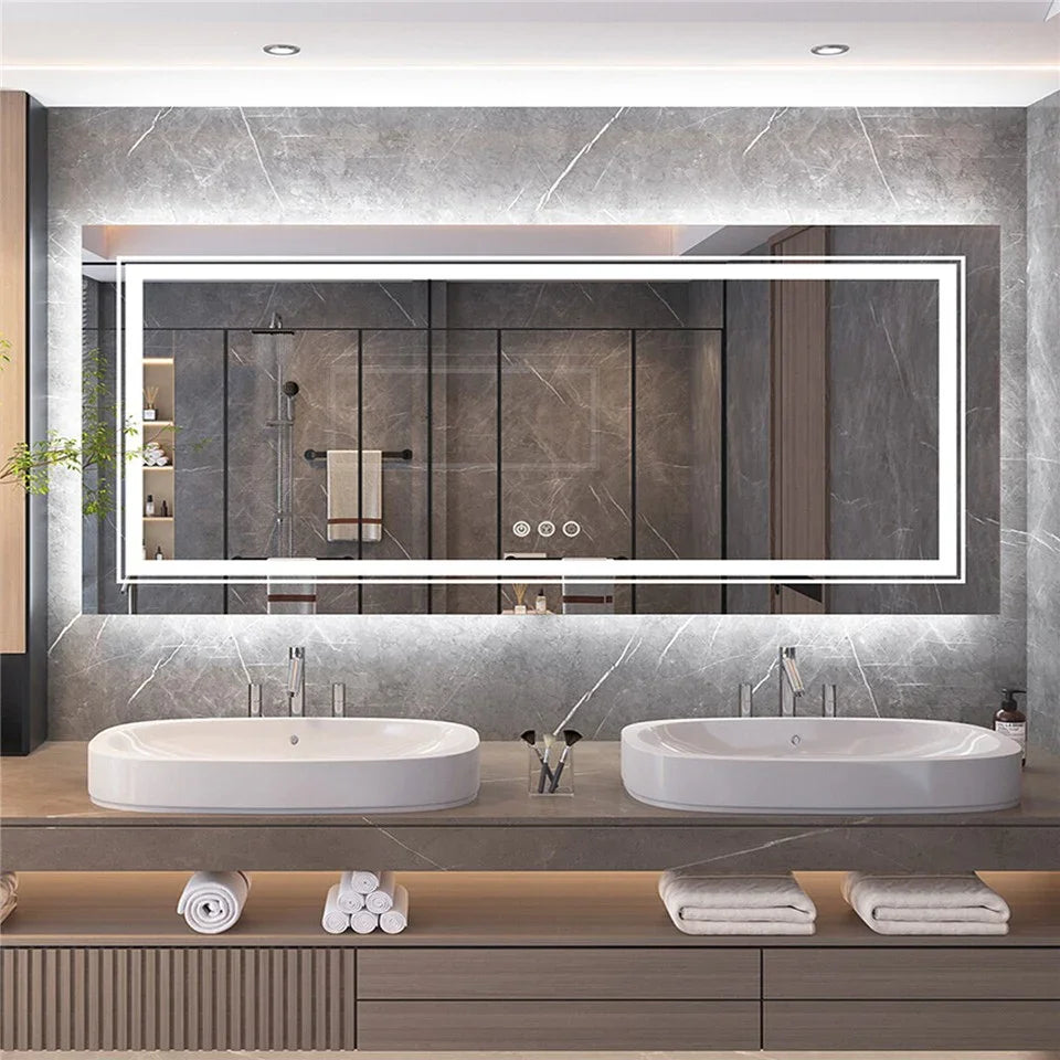 LED Bathroom Mirror with Anti-Fog & Adjustable Lighting