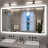 Smart LED Bathroom Mirror Anti-Fog Wall Mounted Vanity Mirror with 3 Color Dimmable Lights Touch Sensor 100x70cm