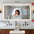Smart LED Bathroom Mirror Anti-Fog Wall Mounted Vanity Mirror with 3 Color Dimmable Lights Touch Sensor 100x70cm