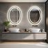 60x80cm Oval Backlit + Front LED Bathroom Mirror Dimmable Shatter-Proof Vanity Mirror