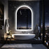 Arch Dimmable Led Bathroom Vanity Mirror w Antifog Temperature Date Time Display