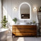 Arch Dimmable Led Bathroom Vanity Mirror w Antifog Temperature Date Time Display